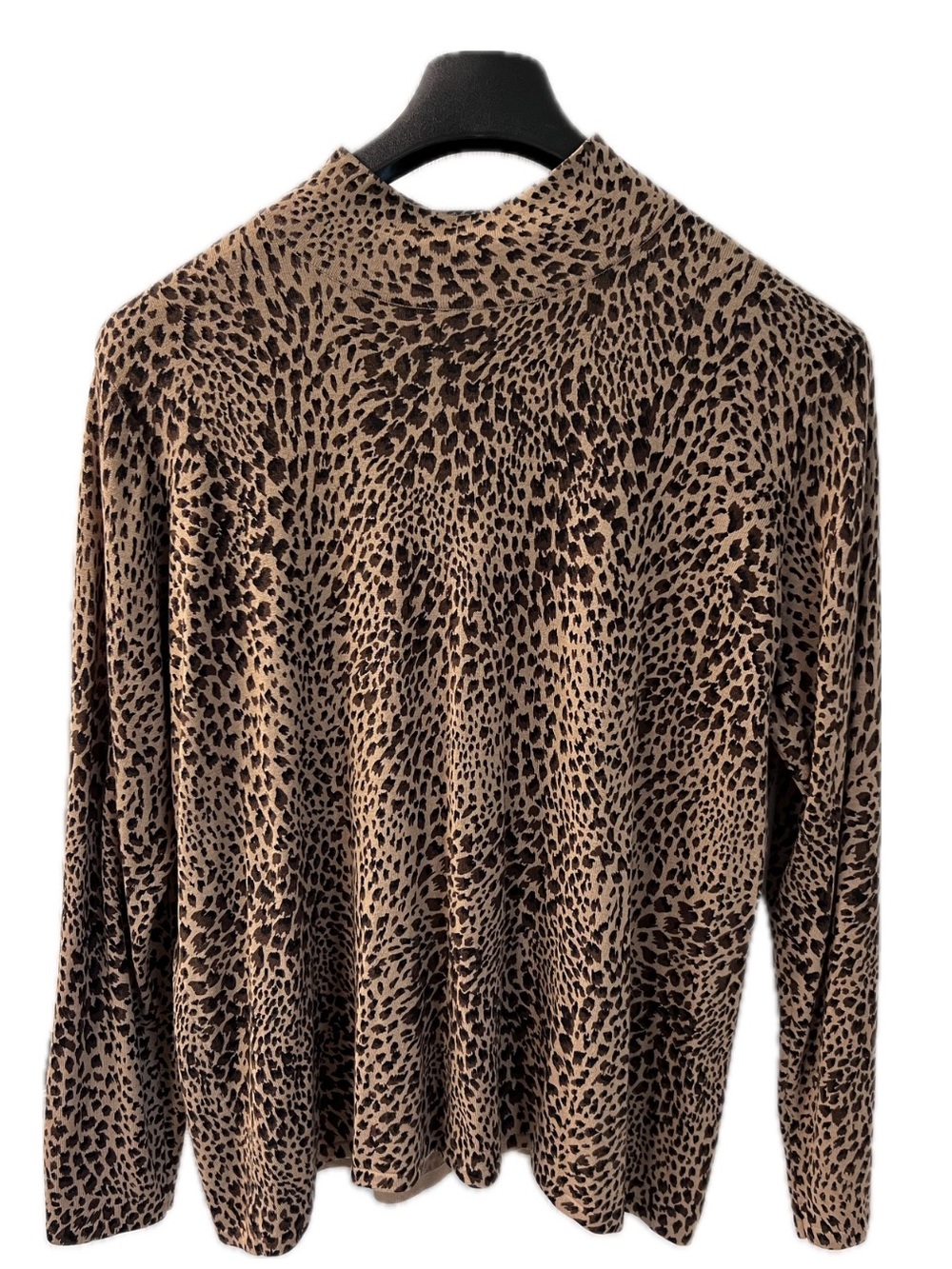 Talbots Brown and Black Leopard Mock Turtle Sweater